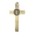 Krzyż metalowy z medalem Św.Benedykta złoty 12 cm